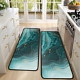 thumbnail image 4 of Kitchen Rugs Sets Of 2,Teal Gold Marble Pattern Anti Fatigue Kitchen Mat Rugs Non Slip Washable,Decorative Kitchen Floor Mats for Kitchen,Sink,Laundry,17"x47"+17"x47", 4 of 5