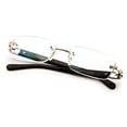 thumbnail image 4 of Men Rectangular Rimless Designer Fashion Reading Glasses Reader AR Anti-Reflective Coating +2.25, 4 of 4