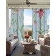 thumbnail image 4 of Blue Pink Green Floral Blackout Curtains 45 Inches Long for Bedroom, Seasonal Botanical Blooms Thermal Insulated Room Darkening Black Out Window Curtain Panels Grommet Drapes for Living Room, 4 of 8