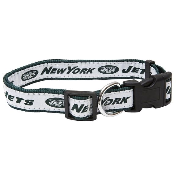 Pets First NFL New York Jets Dog Collar - Heavy-Duty, Durable & Adjustable Football Collar for Dogs/ CATS - Medium