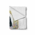 thumbnail image 2 of Panther Soft Flannel Fleece Throw Blanket, Painting of a Black Silhouette on a Moon Shape with Flowers Anemones Wild Theme, Cozy Plush for Indoor and Outdoor Use, 60" x 80", Multicolor, by Ambesonne, 2 of 6