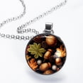 thumbnail image 2 of Thanksgiving Oak Glass Design Circular Pendant Necklace - Stunning Jewelry for All Occasions, 2 of 5