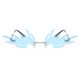 thumbnail image 1 of Gafas de sol montura para mujer azul Sunnimix Gafas de sol de llama de moda, 1 of 3