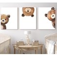 thumbnail image 4 of Baby Bear Nursery Wall Hieng Peeking Bear Pictures Wall Decor Peekaboo Kids Room Decor Woodland Animal Posters Neutral Nursery Painting Canvas Print Hiengwork for Children's Baby Room Bedroom, 4 of 6