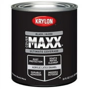 Krylon COVERMAXX Acrylic Latex Enamel, Gloss, Black, 1 Quart