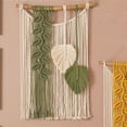 thumbnail image 1 of Macramé Colgante de pared Bohemio Macramé Arte de la pared Durable Decorativo Exquisito Borlas hechas a mano Tapicería tejida para cina Bar Comedor Verde Soledad Macramé Tela decorativa, 1 of 10