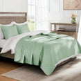 thumbnail image 2 of Exclusivo Mezcla California King Quilt Set, 3-Piece Lightweight Oversized King Quilts Soft Bedspreads Bed Coverlets, Mint Green, 112"x104", 2 of 8