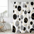 thumbnail image 6 of Black Polka Dots Shower Curtain Set - Long 72" x 84" Washable Bathtub Curtain with 12 Hooks, Modern Abstract Art Waterproof Fabric Stall Shower Curtains for Bathroom/Bathtub Décor, 6 of 6