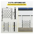 thumbnail image 3 of Folding Security Gate 48" x 66", Steel Accordion Door Gate, Rolling Barricade Gate, Single Folding Security Barrier with Padlock for Entryway, 3 of 6