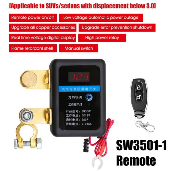 12V 260A Remote Battery Disconnect Switch for Cars and Trucks