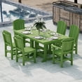 thumbnail image 2 of Wildridge Heritage 7-Piece 44"X72" Dining Set, Lime Green - Outdoor Weather Resistant Recycled Plastic Furniture for Patio, 2 of 8