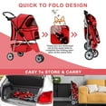 thumbnail image 4 of YRLLENSDAN,Dog Strollers For Medium Dogs,Cat Strollers For 2 Cats,Dog Strollers For Small Dogs,With A Cup Holder,Removable,Waterproof,Red, 4 of 7