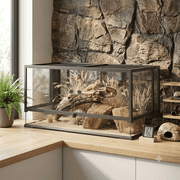 CANVORA 50 Gallon Front Open Reptile Terrarium with Top Screen Vents, Heating Pad Slot & Sliding Cable Outlet, Durable Snake & Leopard Gecko Habitat Enclosure