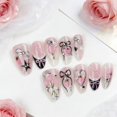 thumbnail image 3 of Press on Nails GJJBQTT, diseño de San Valentín, largo y almendra, 24 unidades, acrílico, 3 of 7
