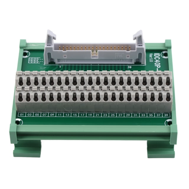 Bloque de terminales de placa de conexión de cabezal estable de 40 pines sin tornillos IDC40P-CK 14-26 AWG 0,8 A