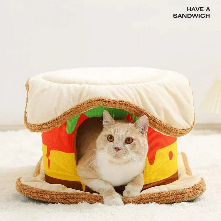 Pet House Cat Bed Sandwich Honey Jar Shape Dog Beds Deep Sleepping Tent Cozy Nest Indoor Cushion Cama Gato Fast Shipping CW05 Walmart