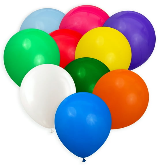 Balloons Assorted Colors, 50 Pack, 12 Inch Rainbow Balloons (with Ribbon), 10 Color Balloon Pack For Birthdays, Weddings, Baby Showers, Holidays, Colorful Party Balloons Decorations