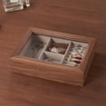 thumbnail image 3 of Black Walnut Solid Wood Jewelry Box Ring Pendant Storage Box Necklace Large Capacity Household Jewelry Organizer, 3 of 6