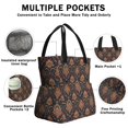 thumbnail image 3 of Pioneer Flower Floral Print Pattern Drawstring Lunch Bag Women - Drawstring Lunch Bag Insulated for Work Office - Stain-Resistant Large Lunchbags for Women with Multi-Pockets, 3 of 6