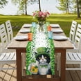 thumbnail image 4 of Table Runners 70 Inches Long Dress Scarves, St. Patrick's Day Farmhouse Coffee/Dining/Kitchen Table Decor, Holiday Table Runner, Spring Cute Cat Beer Green Clovers 13x70 Inch, 4 of 9
