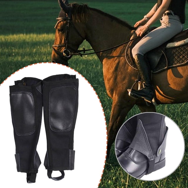 Colaxi 2Pcs Horse Riding Half Chap, Equestrian Half Chap, Sleeve, Wear Resistant, Elastic Supplies Equestrian Boot Tops Leg Guards S