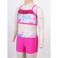 thumbnail image 5 of YONGHS Kids Girls Ballet Sequins Mermaid Tank Crop Top Shorts Set Tankini Swimwear 4-14, 5 of 7