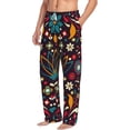 thumbnail image 3 of Kdxio Colorful Mexican2 Print Men's Sleep Pajama Pant Lounge Pants with Pockets, 3 of 8