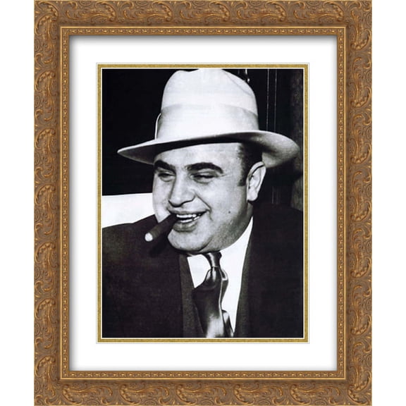 Al Capone, 1899-1947 2x Matted 20x24 Gold Ornate Framed Art Print