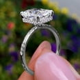 thumbnail image 2 of solitaire jewels 5CT Radiant Moissanite Hidden Halo Engagement Ring For Women, 14K White Gold Plated Over Silver, D Color VVS Clarity, 2 of 5