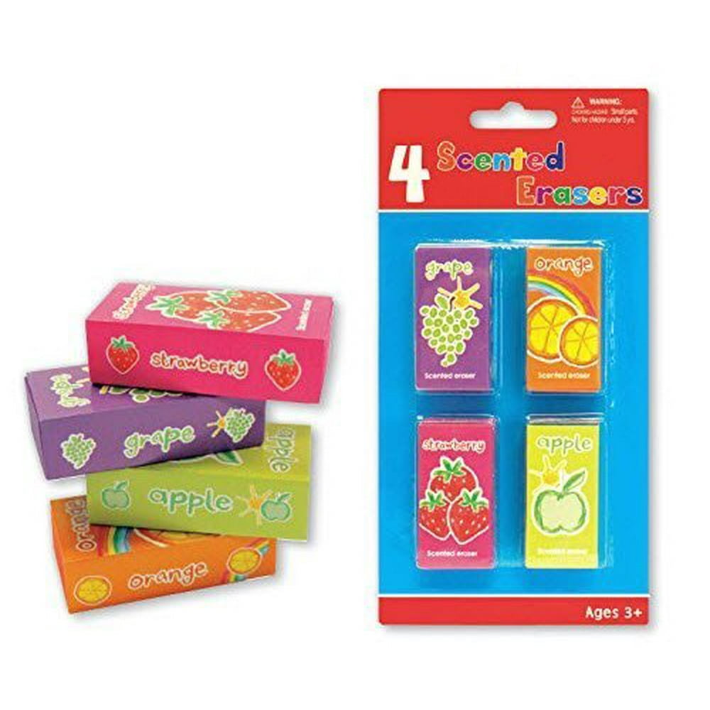 "Scented Erasers" Fruit Smelly Cool Erasers for Girls and Boys Pack of