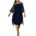 thumbnail image 1 of Robe Midi Grande Taille pour Femmes, Décontractée, Cocktail, Été Automne, 1 of 5