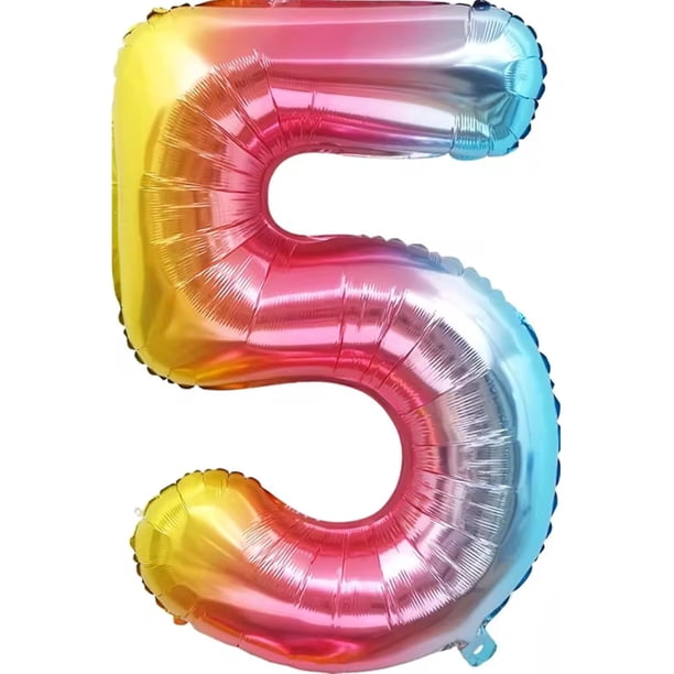 Yanonmyfd Globos de 40 pulgadas de números de papel de aluminio para helio, globos para fiestas de cumpleaños, banquetes, decoración digital (ROSEGOLD5),MORADO5