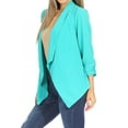 thumbnail image 3 of Women's Woven Casual Relaxed Fit Open Front Blazer Jacket, 3 of 5