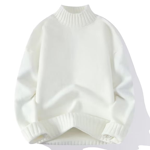 GigrtiJin Men's Winter Sweater Long Sleeved Mock Neck Casual Fashion Sweaters Solid Color Pullover Sweater Tops