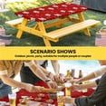 thumbnail image 6 of Red White Bow Table Cloths for 6 Foot Rectangle Tables, Modern Art Watercolor Bowknot Patio Waterproof Elastic Fitted Tablecloths, Washable Rectangular Table Cover for Camping, 6 of 8