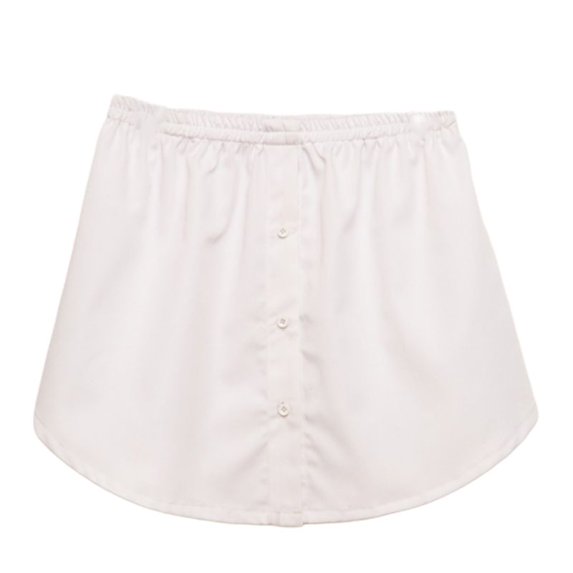 ZUARFY Womens A-Line Flared Curved Fake False Hem Button Down Detachable Waist Skirt