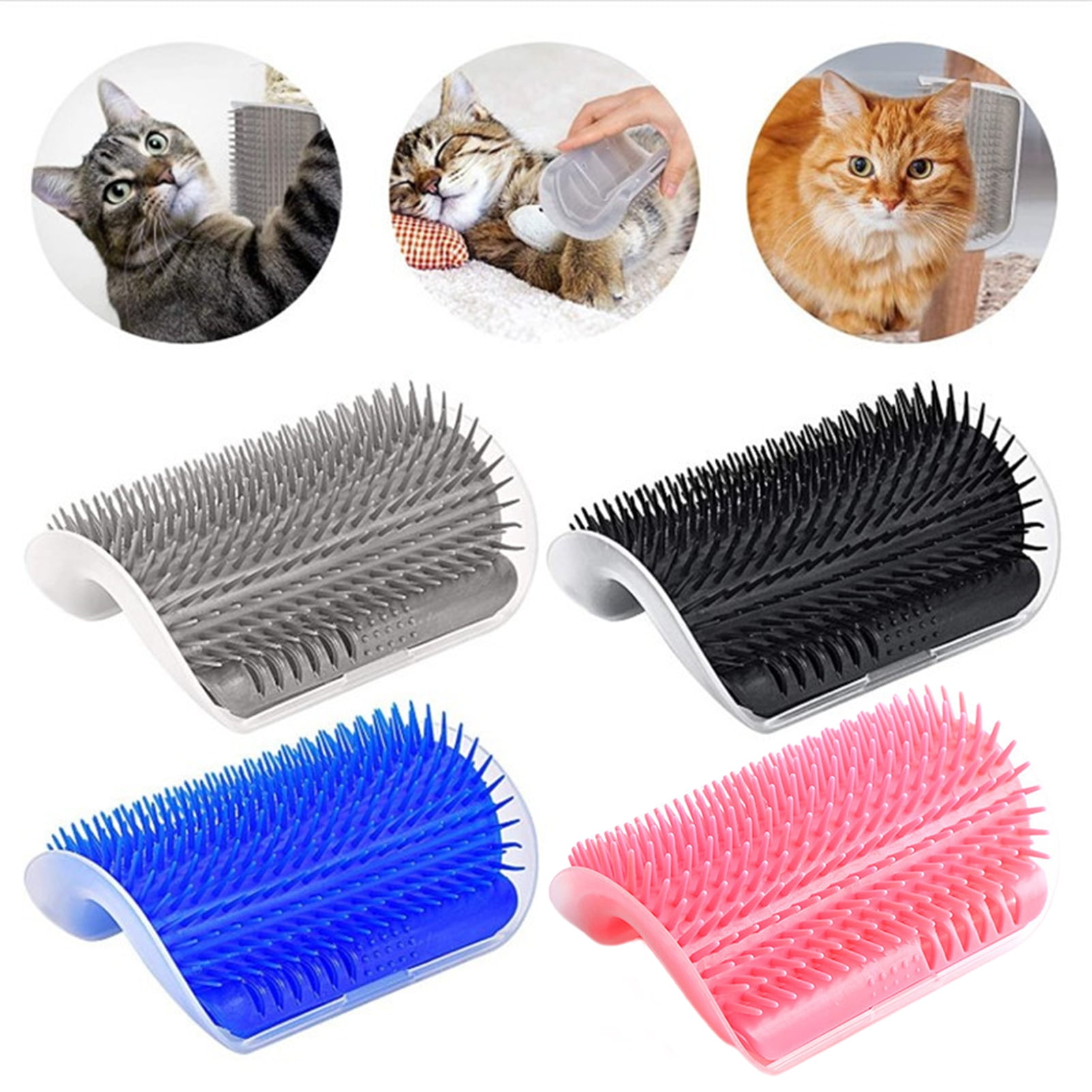 sunsanly Cat Self Groomer for Indoor Cats Cat Face Scratcher Wall Corner Self Grooming Cat Brush Grooming Massage Brush Perfect Scratch Massager Tool for Long Short Fur Kitten Puppy