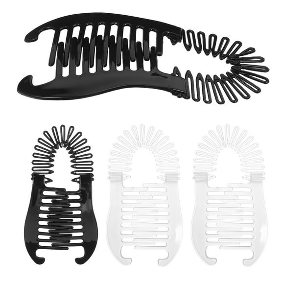 LULULION 4pcs Innovative Design Hair Clips Banana Hairpins For Women Daily Outings Assorted Color