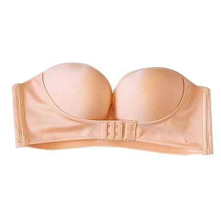 

YXGla Women Strapless Bra Push Up Seamless Half Cup Brassiere Dress Wedding Underwear
