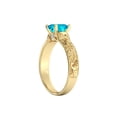thumbnail image 3 of 1.06 ctw Blue Topaz Ring with Diamonds 14K Yellow Gold Filigree Cathedral Princess, 3 of 7