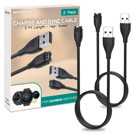2 Pack Charge Cable - Garmin - 3 Ft - Black