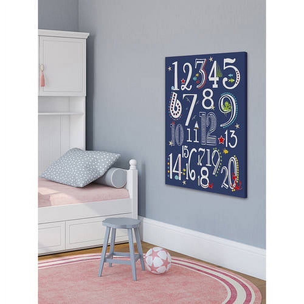 Marmont Hill "123 Nautical Navy" by Karen Zukowski Painting Print on Wrapped Canvas