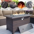 thumbnail image 2 of ALAULM Patio Conversation Set, 7-Piece Outdoor Furniture with Propane Fire Pit Table, Sand, 2 of 8