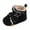 Black, variant on HUANBAI Versatile Solid Baby Cotton Shoes Winter Plush Thickened Soft Sole Children Girls And Boys Warm Short Boots 6-9 Months