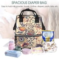 thumbnail image 5 of Balery Floral With Birds And Fantasy Flowers Mummy Backpack - Waterproof Twill Canvas, Large Capacity Diaper Bag with Multiple Pockets and Adjustable Straps, 5 of 6