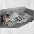 thumbnail image 6 of Retro Soft Flannel Fleece Throw Blanket, Rustic Mason and Canning Jars Sketch, Cozy Plush for Indoor and Outdoor Use, 50" x 60", Charcoal Grey Pale Green, by Ambesonne, 6 of 6