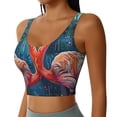 thumbnail image 2 of Daiia Romantic Flamingo Pair Printed Women's Sports Bra, Breathable Activewear Bra with U-Back Design and Removable Pads, Comfortable and Supportive for Yoga, Workout-Small, 2 of 8