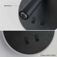 thumbnail image 3 of Feux de chevet LED, Lampe murale hotel intrieur, Lampe murale couloir avec pnterrupteur - Noir 3W + 9W (Rond) SL130, 3 of 5