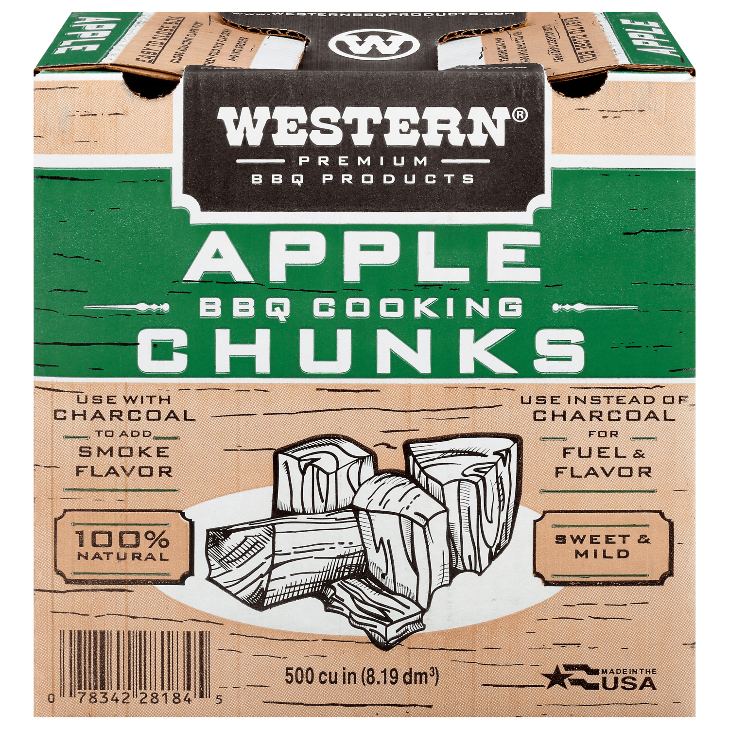Western Premium BBQ Apple Smoking Chunks 500 Cu In photo 1