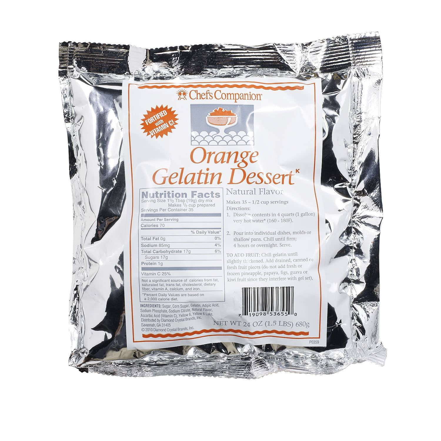 Chefs Companion Orange Gelatin Mix, 24 Ounce 12 per case. Walmart